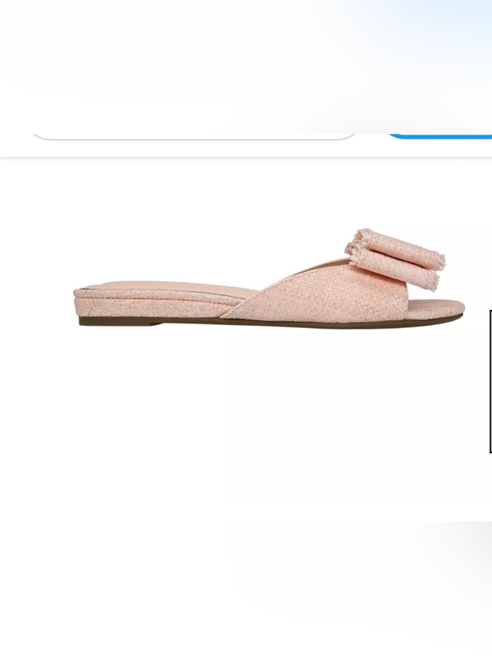 Crown & Ivy Pale Pink Raffia Slip-On Mule with Bow